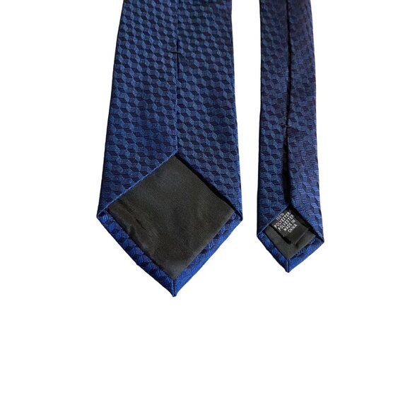 Vintage Arrow Mens Necktie Navy Solid Textured Geometric Corpcore Dad Gift - Picture 6 of 6